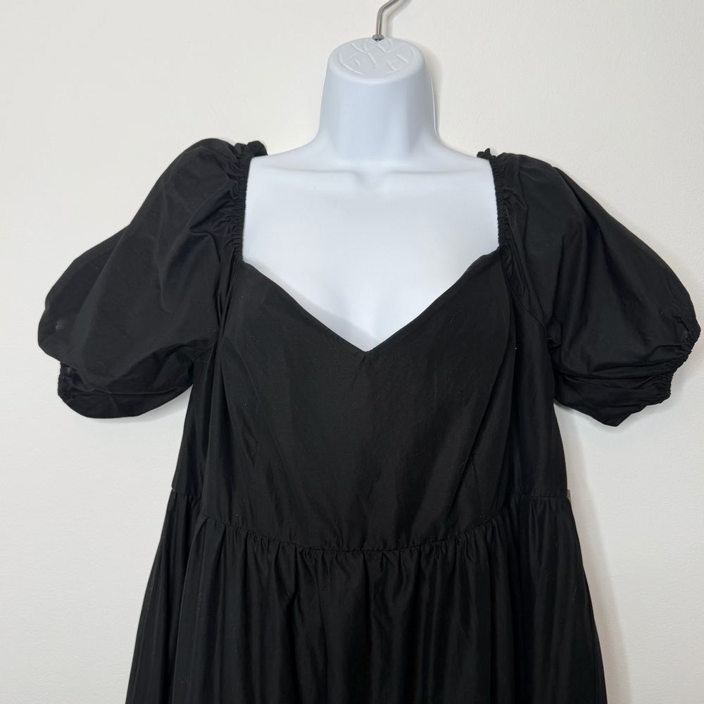 Eloquii Black Puff Sleeve Tiered Maxi Dress - Picture 3 of 12